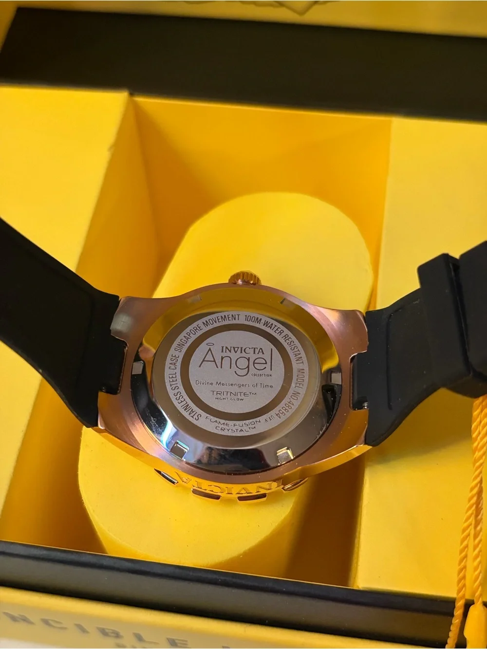 Invicta Angel Divine Messenger Of Time- 38MM Rose Gold Plated Trinite Glow Watch